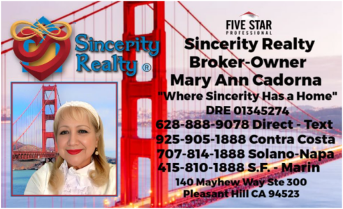 Mary Ann Cadorna Realtor Broker Owner Sincerity Realty Serving Pleasant Hill Concord Walnut Creek Benicia Vallejo American Canyon Screenshot 2025 07 21 135127