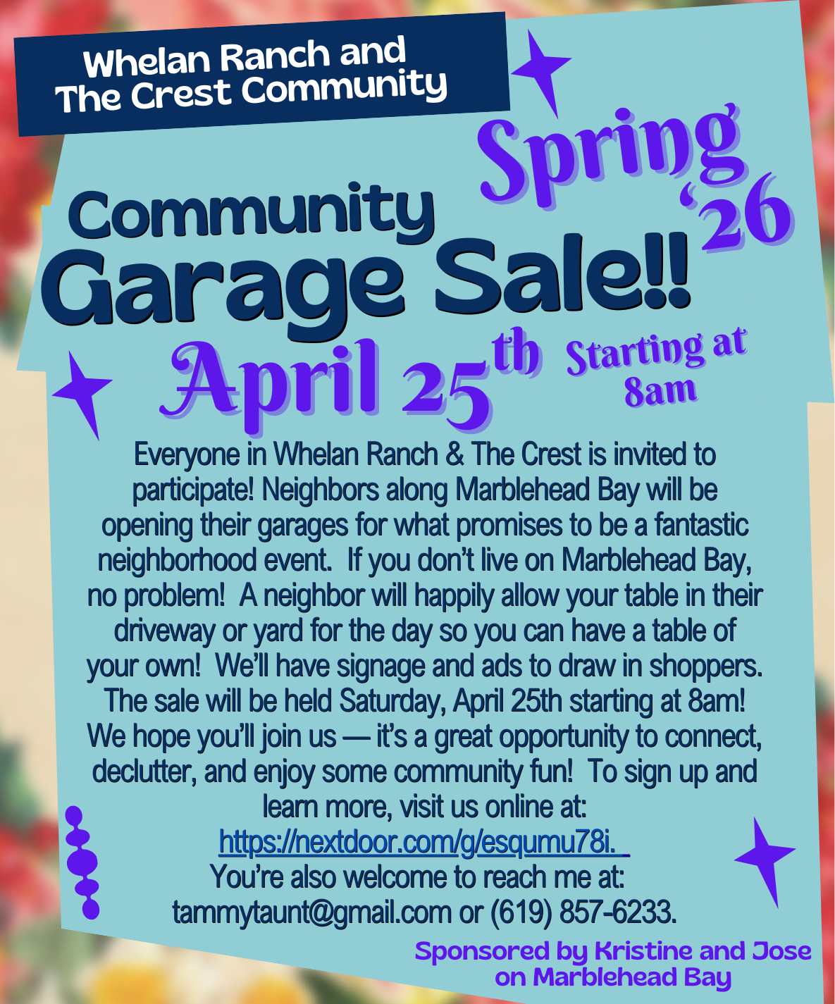 Tammy Taunt Carlsbad Ca Whelan Ranch Community Garage Sale
